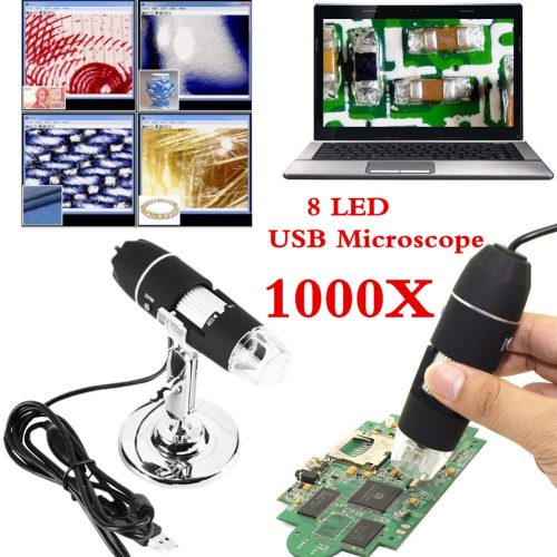 USB MICROSCOPE, 1000X ZOOM 8 LED USB 2.0 DIGITAL MINI MICROSCOPE